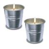 Set of 2 Relaxing Candle Tins Bucket Designs Citronellas Candle Skeeter Repellents Wax Candle Hausware Indoor Candle