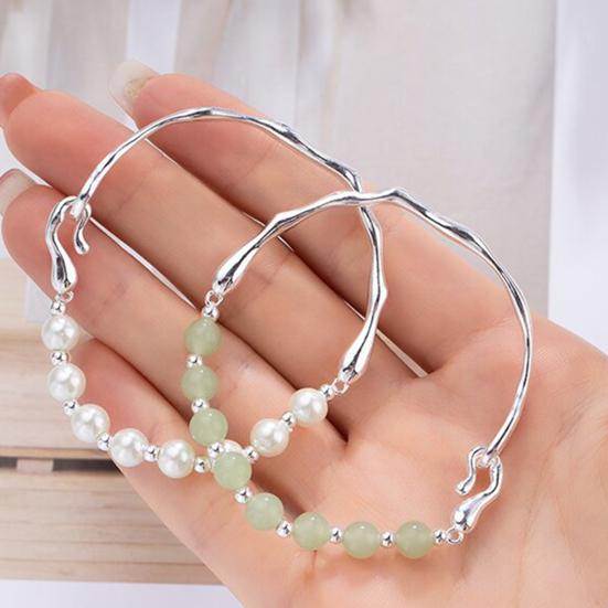 Браслет из бисера для женщин, серебряный браслет-манжета из искусственного жемчуга, ювелирные изделия в подарок