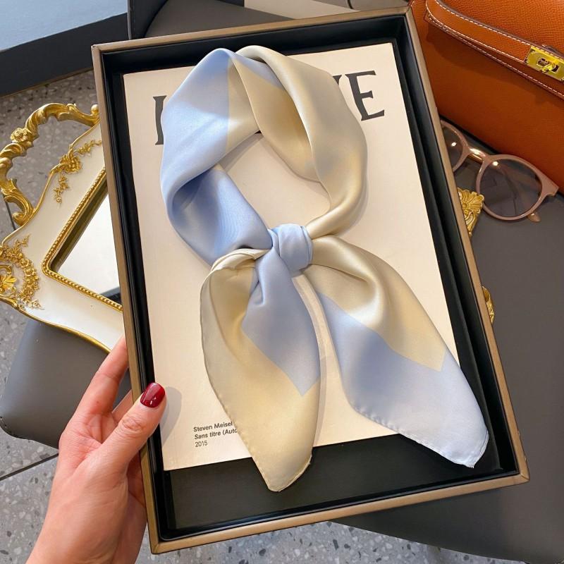 70cm Square Silk-Like Scarf Women Lightweight Fashion Accessory Office Chic Neck Wrap Stylish Print Design