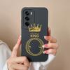 Парный чехол для Oppo Reno 12 Pro 5G Чехол Корона Буква Высококачественный Мягкий Жидкий Силикон Защитный Чехол для Oppo Reno12 Fundas