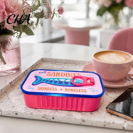 Compact Earring Holder for Travel Sardine Tin Jewelry Case, Contain Fishbone Portable Cute Novelty Box Organizer, Storage And Daily Use Small