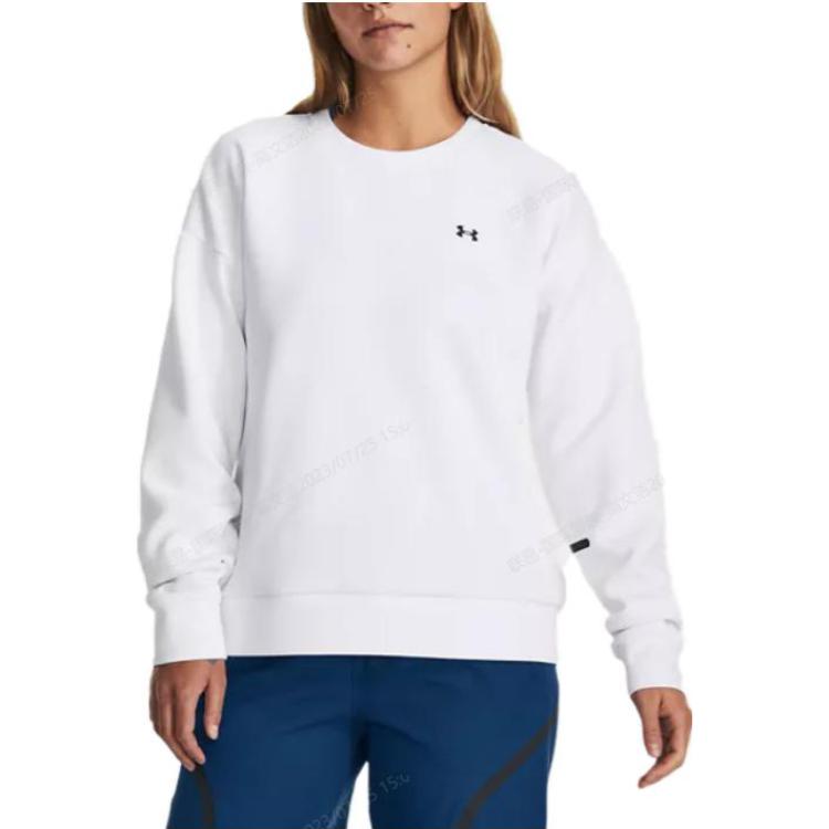 Under Armour Однотонный повседневный свитшот с круглым вырезом и длинным рукавом, женский свитшот, белый 1379835-100