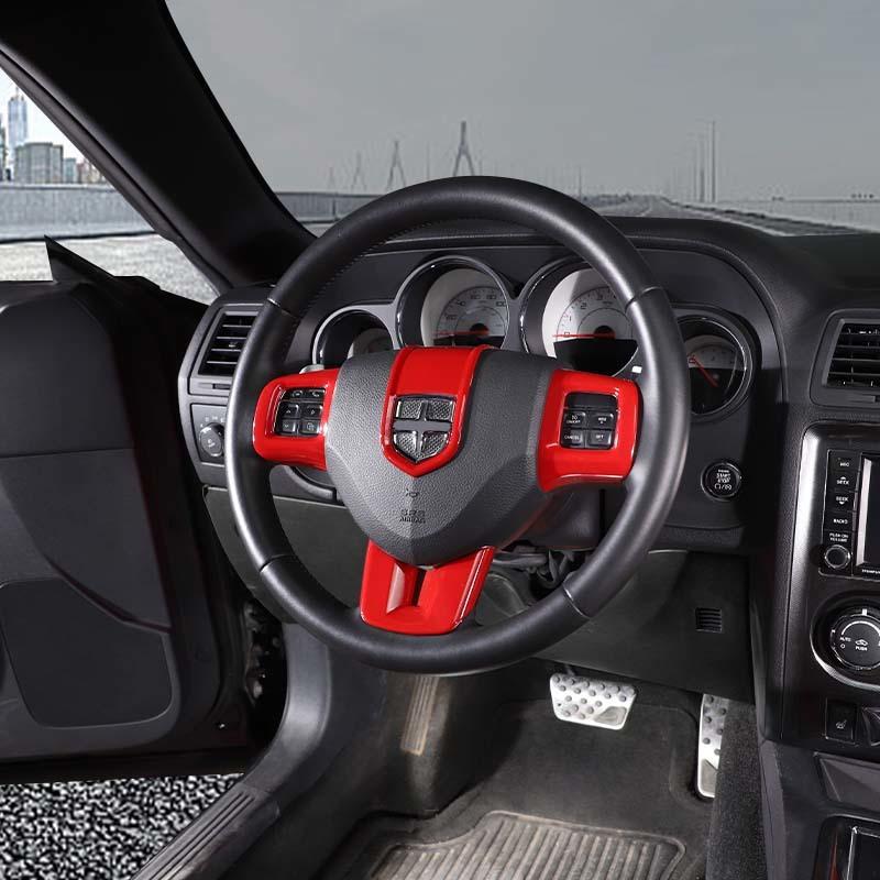 Наклейка на рулевое колесо ABS, подходит для Dodge Charger, Dodge Challenger, Durango, Dart Journey, аксессуары для интерьера