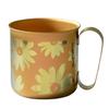 Pure Titanium Design Flower Kids Mug, Design, Outdoor, Gift, Lightweight, Rust-Resistant (320ml) (Orange Flower)