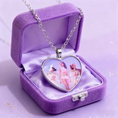 K-pop Охотник на демонов Аниме Милое ожерелье Детская модная бижутерия Аксессуары Драгоценный камень Персиковое сердце Ожерелье Девушка Праздничный подарок