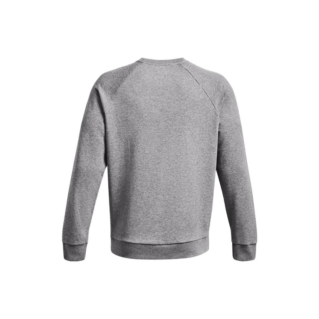 Under Armour Ua Rival Fleece Crew Solid Color Long Sleeve Sweatshirt Men Sweatshirt Gray 1379755-025