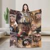 Monkey Face Funny Meme Blanket Ultra Soft  Throw Blankets for Sofa 50x60 Inch Multisize Bedding Throws