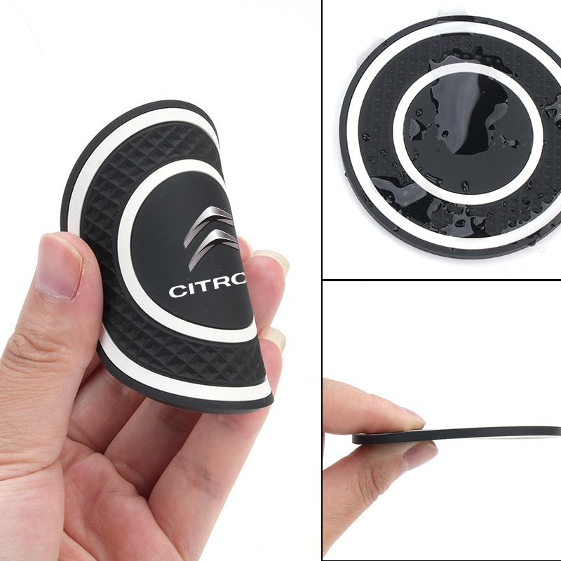 Silicone Double Ring Car Cup Mat Anti-Slip Insert For Citroen C4 C3 C5 C1 C2 Berlingo Celysee Cactus Picasso Aircross Saxo Grand XV6