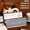 Simple Style Desk Calendar 2026 Calendar Check In Notebook Desktop Display  Classroom Use