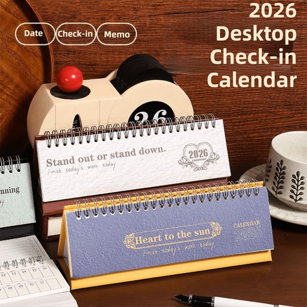 Simple Style Monthly Planner Portable Size Desktop Display Check In Notebook Home Office