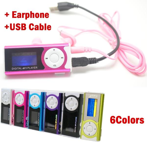 Цифровой музыкальный MP3-плеер Mini USB OLED-экран MP3 Поддержка 16 32 ГБ Micro SD TF карта Light Clip Design Фонарик