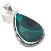 Натуральный малахитовый драгоценный камень 925 стерлинговое серебро ювелирная подвеска 2,36" G2K04