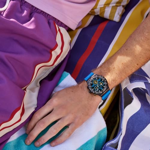 Наручные часы Swatch NEW IRONY CHRONO MOMENTS IN BLUE, YVB100, Мужские, Синие