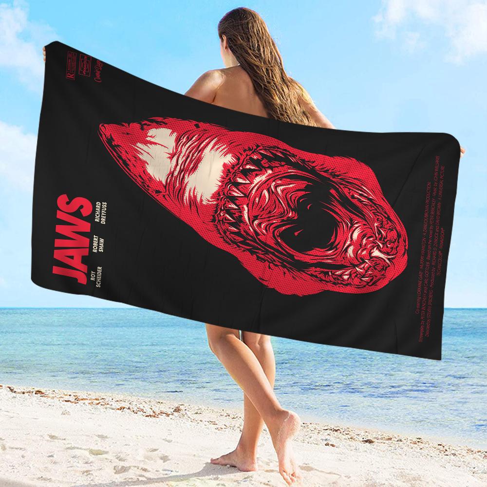 Classic Movies JAWS Movie Big Microfiber Beach Towels Quick Dry Towel Sand Beach Towels Pool Towel for Travel Swim Pool Yoga