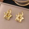 Elegant Retro Stainless Steel Earrings with Exaggerated Design for Women