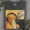 ПОДАРОЧНАЯ Футболка с мемом про кота-геймера, кот-стример на Twitch, COD, Monster Energy, Футболка с шуткой для Поколения Z, Глупый подарок для 'brainrot', Смешная футболка с котом