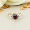 Garnet 925 Sterling Silver Pear Shape Gemstone Handmade Jewelry Ring For Women