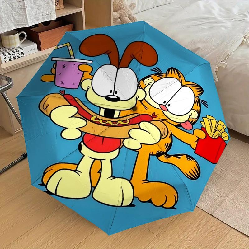 1pc Garfield Automatic Open/Close Umbrella, Lightweight Design for Everyone,Durable Canopy yy251014047