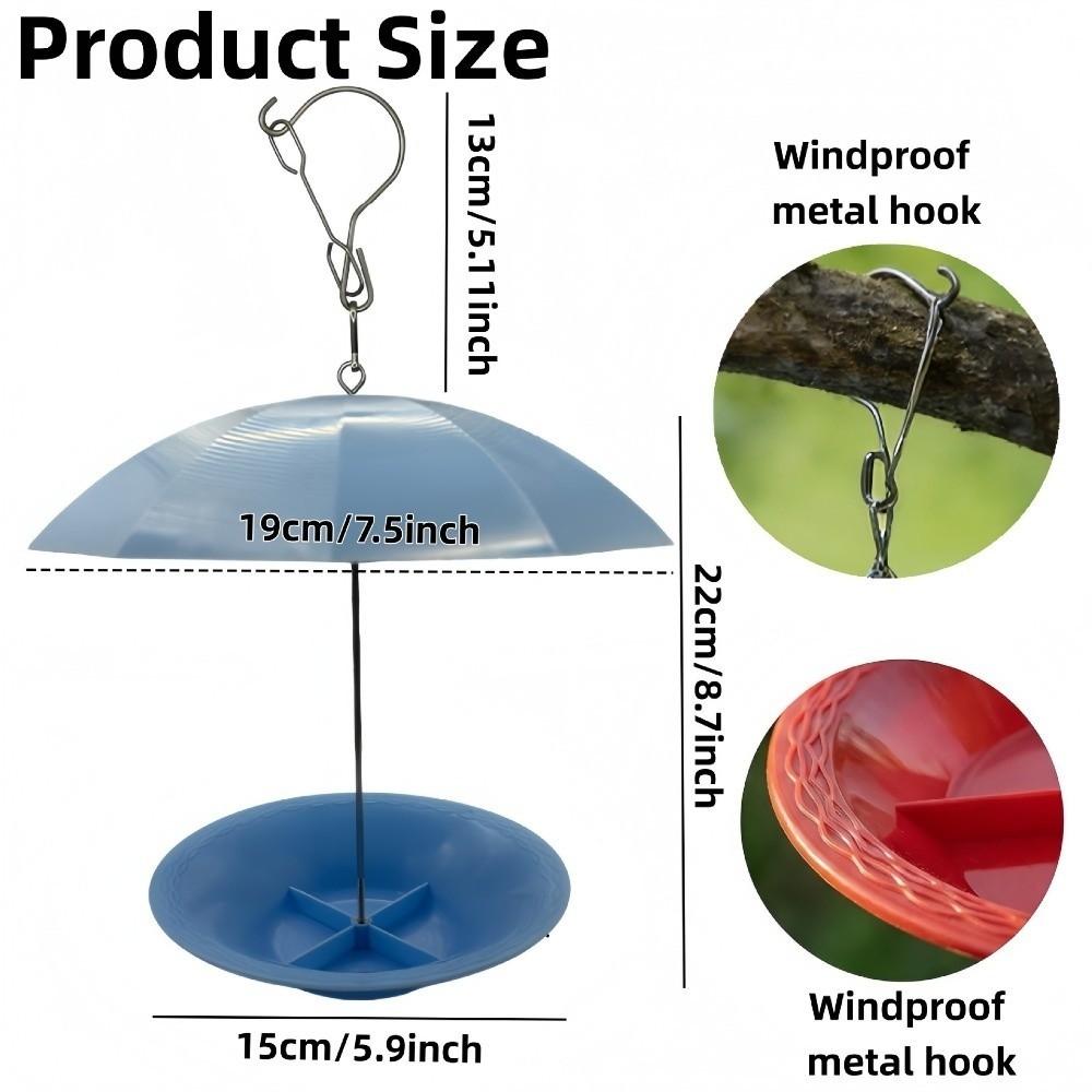 Weatherproof Umbrella Bird Feeder UV Protection Bird Water Drinker Bird Food Dispenser Outdoor