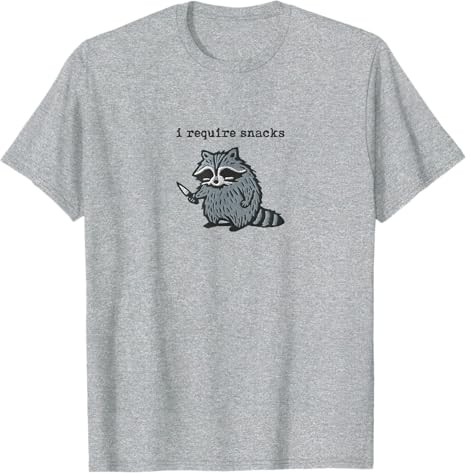 I Need Some Snacks Wear The Raccoonpatterned Tshirt Cute Animal Print 21stcentury Style Tshirt