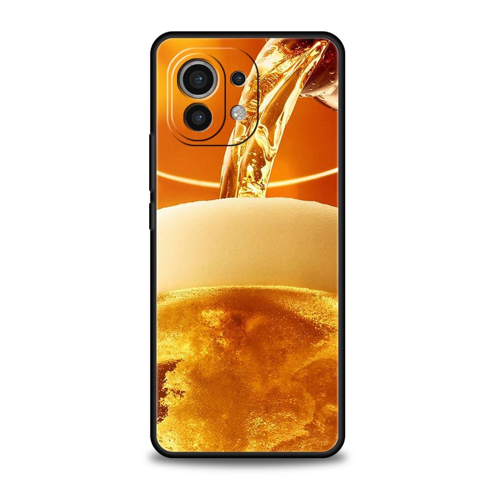 Alcohol Summer Bubble Phone Case For Xiaomi 13 12 11 Lite 12T 11T 10T 9T Mi Poco X5 M4 M3 X4 X3 Pro F5 F4 F3 GT 5G Black Cover