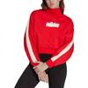 adidas Оригинальный трилистник полосатый принт воротник стойка пуловер свитшот женские топы красный IA3931