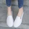 Белые женские лоферы на плоской подошве с вырезами, кожаные туфли без шнуровки, повседневная обувь на низком каблуке, эспадрильи, женская обувь, женские кроссовки