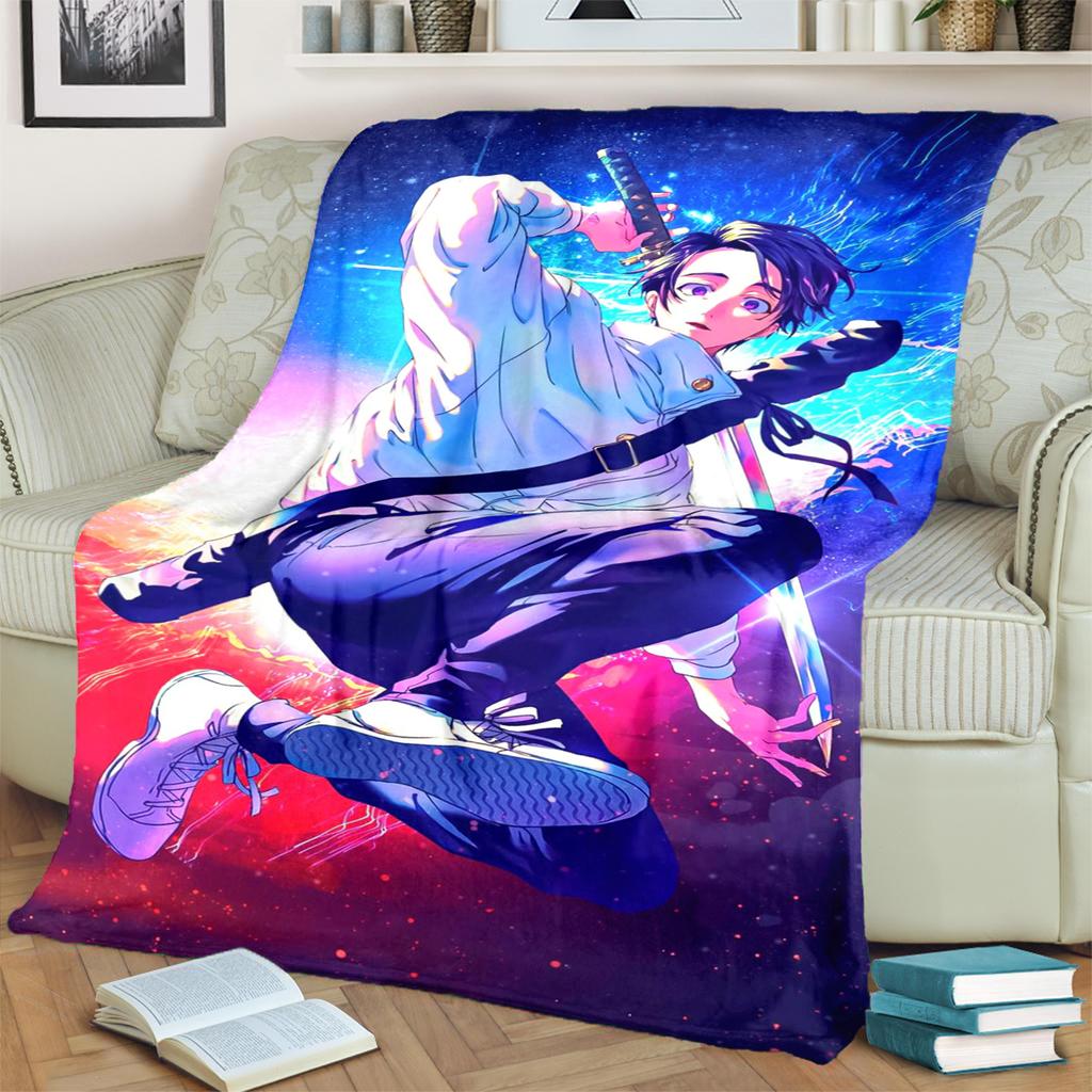 Jujutsu Kaisen Blanket Warm Flannel Print for Bedrooms, Sofas, Beds, Chairs, Picnics, Travel Use
