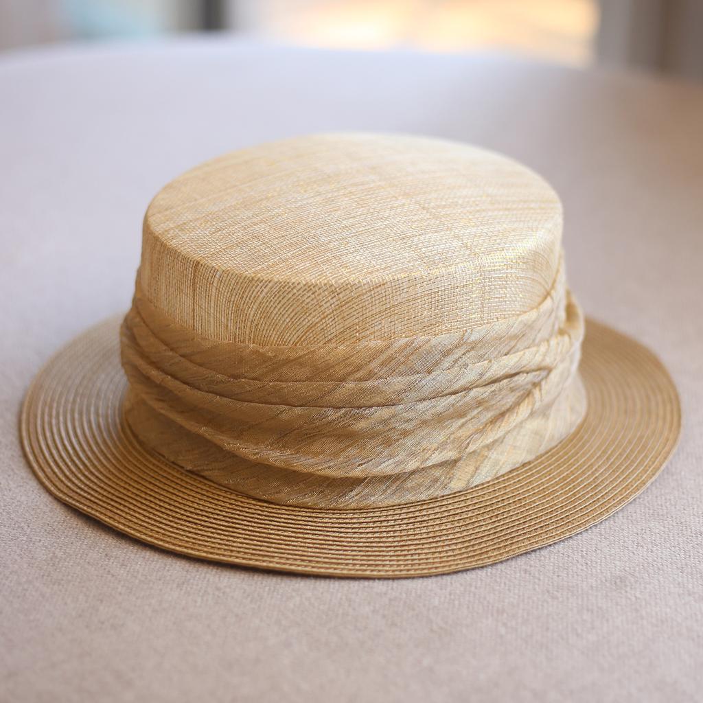 Gold and silver thread Philippine hemp yarn splicing straw hat flat top flat edge hat casual fashion versatile sunshade shopping