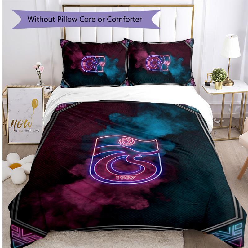 Trabzonspor FC Printed 3PCS Bedding Set Breathable Duvet Cover with Pillowcases Decorative Bed Linen for Bedroom Home