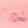 Preserved Rose Decoration Preserved Flowers In Glass Angel Figurine Clear Guardian Angel Keepsake Gift for Women Mom Wife Birthday Wedding Anniversary