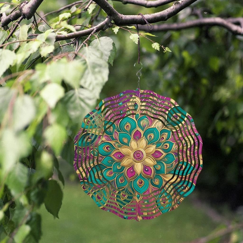 10-дюймовый подвесной металлический ветряной спиннер с дизайном павлина, вращающийся на 360 градусов, для декора сада, патио, газона, подарок для семьи, друзей