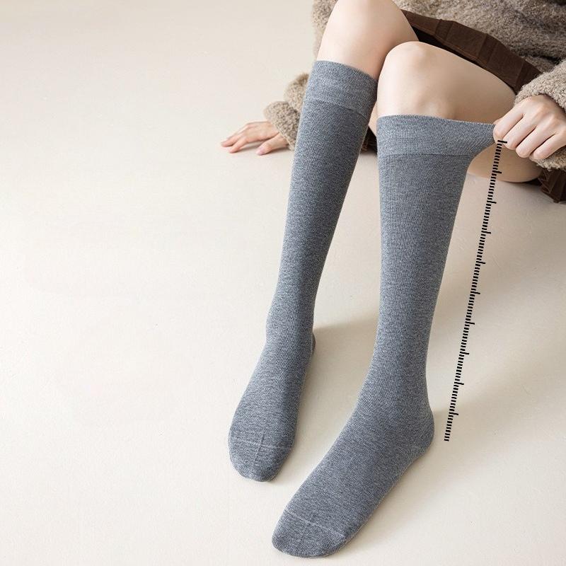 Knee High Socks for Women Soft Combed Cotton Long Socks Ladies Girls Knee Length Knee Socks