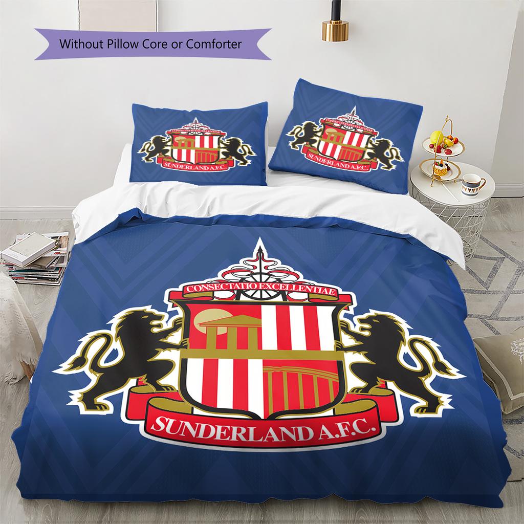 Sunderland AFC  Pattern Bedding Quilt Set  Home Decoration  Gift (1 * duvet cover + 2 * pillowcase  without core)