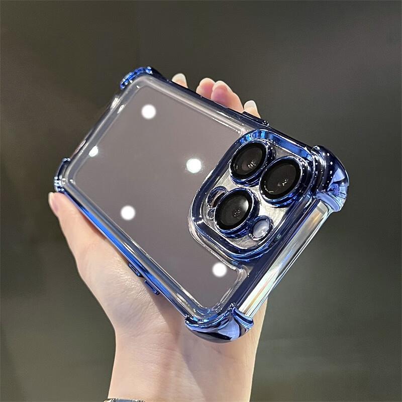 Plating Shockproof Case For Samsung iPhone Xiaomi Redmi Realme OPPO Vivo 360 Full Body Protective Bult In Camera Len Protector Shock-absorbing Airbag
