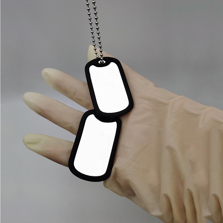 Pendant Titanium Steel Double Layer Military Brand Blank Nameplate Stainless Steel Hang Tag Necklace Fashion