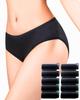 Disposable for Sanitary Emergency and Nursing [Mwwct] Nurse-Recommended Panties, Black, 10-Pack [Individually Wrapped, Poly-Cotton Blend] Breathable,