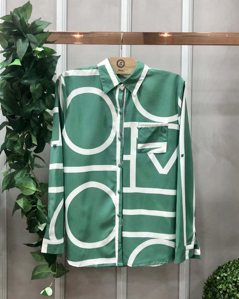 Женская блузка с принтом на пуговицах, рубашка с длинным рукавом для женщин