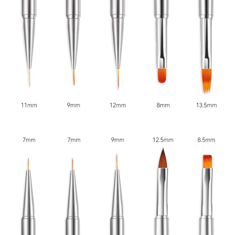 Acrylic Gel Nail Polish Thin Liner Flower Painting Drawing Manicure Tools Nail Art Brush Dual-ended