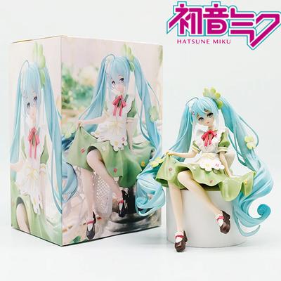 Маленький Дьяволёнок Хацунэ Мику Чёрное Платье Чуинь Мику Четырёхлистный Клевер Хацунэ Мику Аниме Девушки Ручной Работы ПВХ Модель Милые Украшения