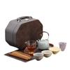 Five famous kiln lifting beam pot teacup gift box set Ru kiln brewing teapot cracked glaze retro souvenir