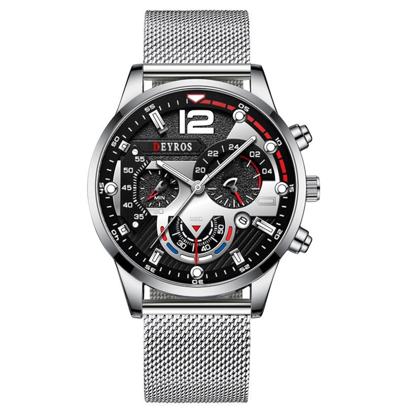 Fashion Black Men Watches Man Calendar Quartz Wristwatches Men Casual Business Watches Luxury Mens Round Dial Analog Watch