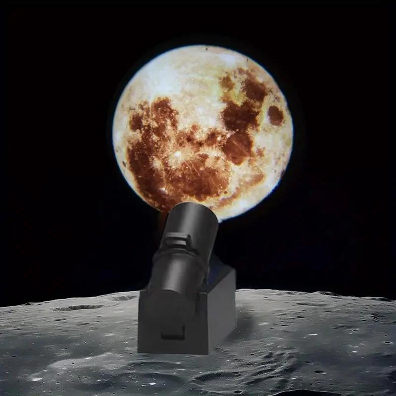 Светодиодный лунный проектор, ночник, USB-перезаряжаемый, регулируемый, 3D-светильник для спальни, детской комнаты, украшения стен для вечеринки