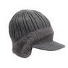 Unisex Winter Hat Outdoor Thick Ski Sports Knitted Hat Plush Fur Lined Warm Earflap Cap Stylish Soft Knit Hat