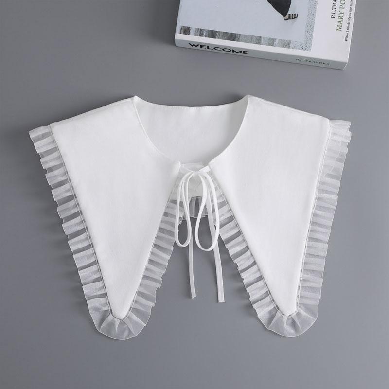 New Fake Victorian Stand Up Collar White Black Lace Collars Detachable For Women Blouse Lapel Shirt False Collar Woman