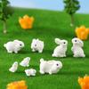 8pcs Mini Miniature Statues Easter Rabbit Desktop Ornaments Fairy Garden Accessories