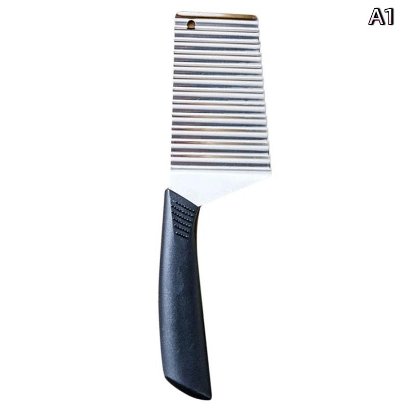 M-Stainless Steel Potato Crinkle Wavy Slicer Knife French Fries Dough Vegetable Fruit Potato Cutter Chopper Kitchen Maker Tool