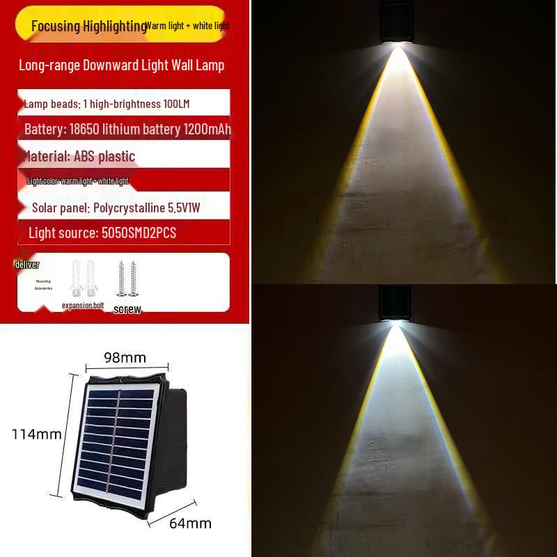 Outdoor Solar Wall Washer Light - Waterproof Spotlight for Gardens, Fences, and Villas