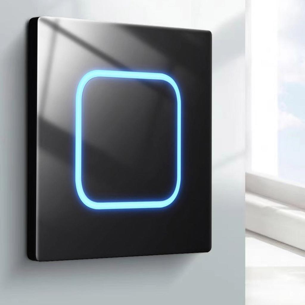 Wall Button Light Switch Tempered Glass Panel LED Switch 1/2/3/4 Gang Wall Glasses Panel Switch with Led Indicator