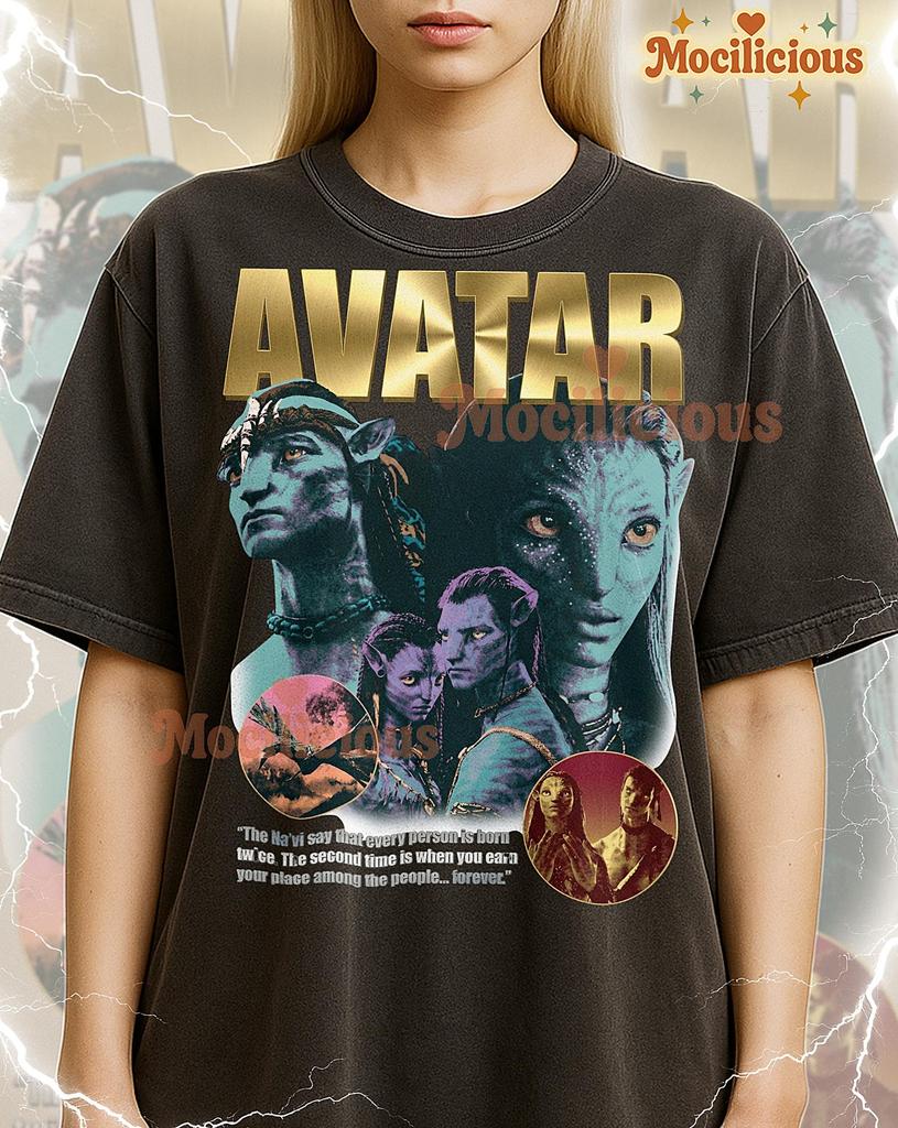 Avatar Shirt, 90s Vintage Retro Bootleg Blue Alien T-Shirt, Sci-Fi Fantasy World Graphic Tee, Pandora Aesthetic Fan Shirt